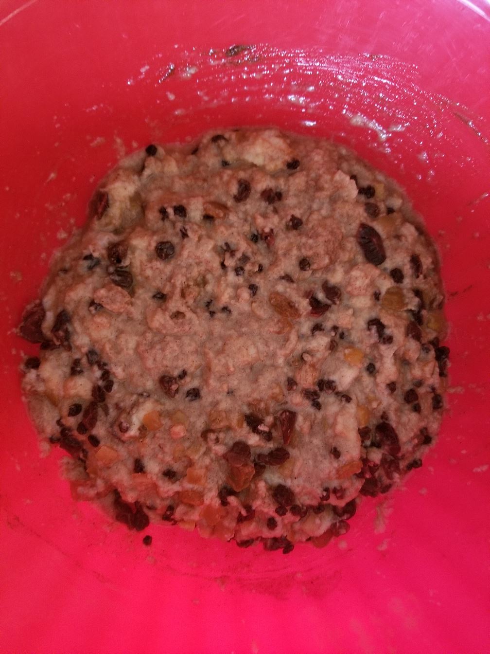 Bread pudding mixture ready to be cooked