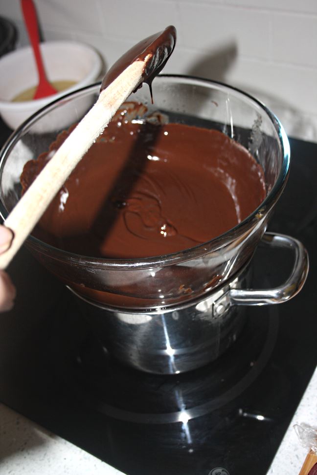 Melt The Chocolate, Butter And Syrup In a Bain Marie